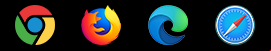 Chrome, Firefox, Edge, Safari