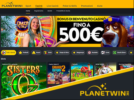 homepage del casino online Planetwin365