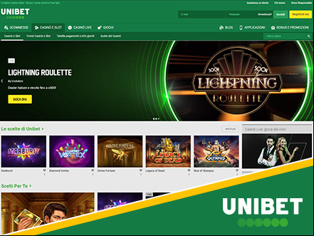 homepage del casino online Unibet