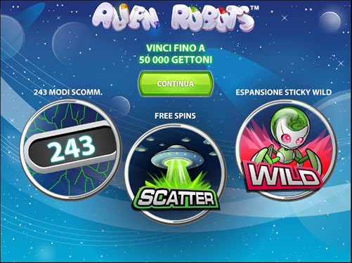 come si presenta la slot Alien Robots