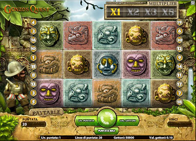 struttura grafica della slot Gonzo
