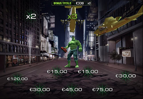 gioco bonus Smash Bonus nella slot L'Incredibile Hulk