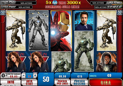 grafica della slot Ironman 2