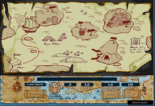 il gioco bonus nella slot machine Pirates' Millions